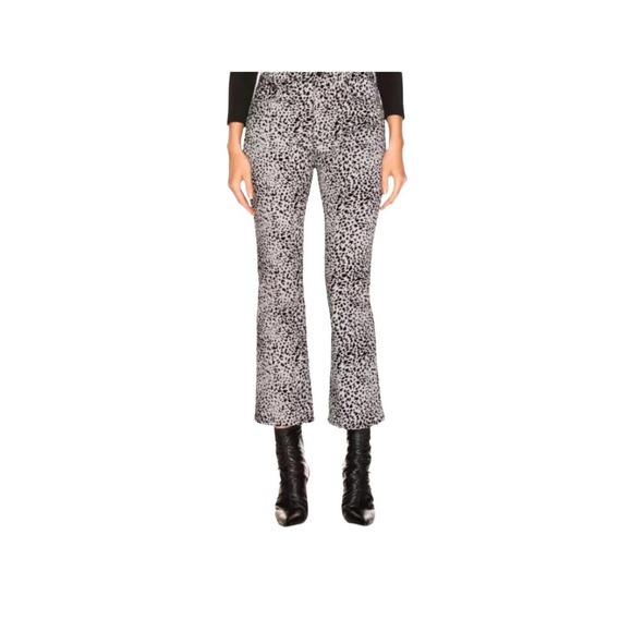 Rag & Bone Hana Women’s Gray Velvet Cheetah Cropped High Rise NEW Size 29 - Picture 3 of 13